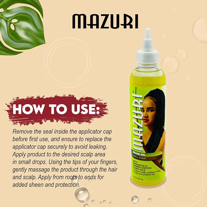 Mazuri Braid Oil for Hair & Scalp - Hydration 237ml - Image 4
