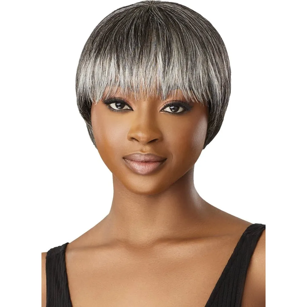 Outre Fab & Fly Cull Cap Wig Gray Glamour Human Hair Full Wig - Zaida - Image 3